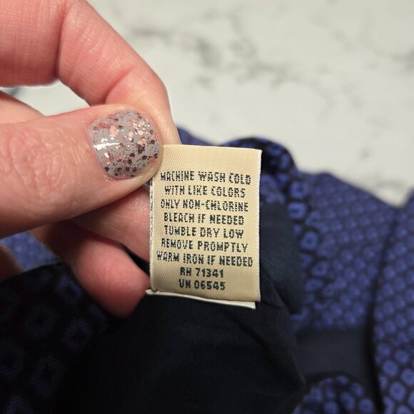 L.L.Bean Favorite Fit Size 18  Blue Geometric Print Knee Length Casual Skirt - Picture 8 of 8